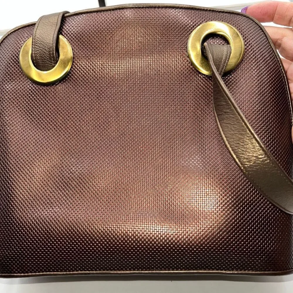 Stuart Weitzman Made in Spain Vintage Pebbled Copper Leather with Dustbag